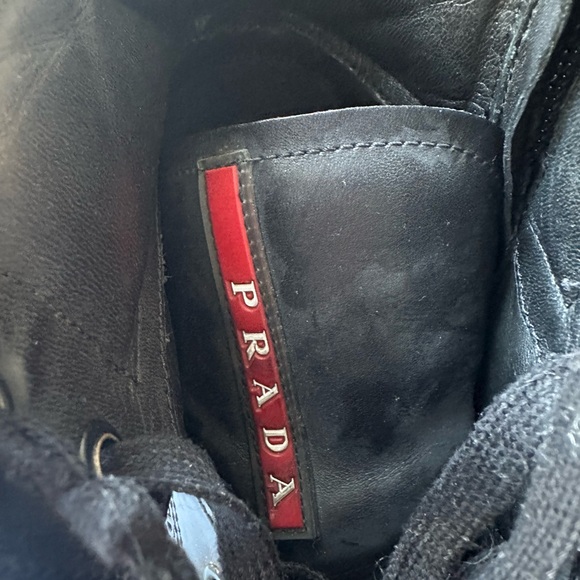 Prada Black High-Top Men's Leather Shoes - Picture 3 of 5